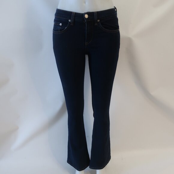 Womens Rag & Bone "Beckett 10 Inch  Bell" Dark Blue Jeans 25 - Picture 1 of 7